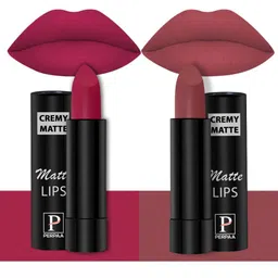 PERPAA Set of 2 Creamy Matte Long Stay Intense Lipstick - Ruby Magenta 84 & Brick Red 110-image-81