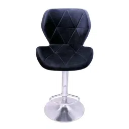 DPI Anda Steel Black Revolving Bar Stool with Velvet Upholstery &a; Footrest-image-14