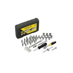 Stanley 46 Pcs 1/4 inch Square Drive Metric Socket &a; Bit Set Kit, STMT72794-8-8