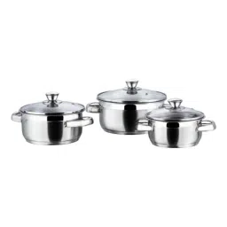Vinod Bremen 3 Pcs Capsule Bottom Induction Friendly Saucepot Set, BREM3 (Pack of 5)-0