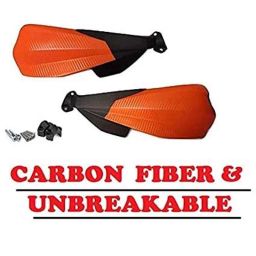 AOW Carbon Fibre Scratchproof Unbreakable Handle bar Handguard for KTM Duke All Models (Orange) T-38-54