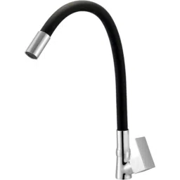IRIS Orion Brass Chrome Finish Black Flexible Swan Neck Basin Tap-image-75