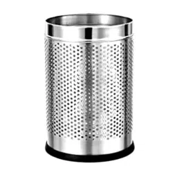 Perfetto 6 Litre Silver Stainless Steel Open Perforated Dustbin for Home, Bedroom, Rooms, Office &a; Kitchen, PERF-6-8