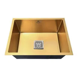Crocodile 24x18x10 inch Single Bowl Stainless Steel Square Golden Matt Finish Kitchen Sink-image-72