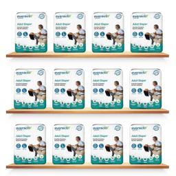 Everactiv 10 Pcs 28-45 inch White Polyethylene Adult Diaper with Aloe Vera &a; Wetness Indicator Set, BK-HNGM-ZYI3, Size: L (Pack of 12)-image-9