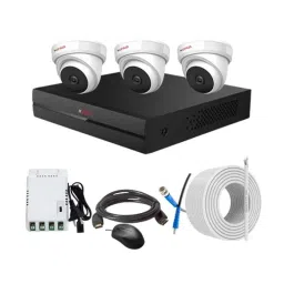 CP Plus 2.4MP Full HD Audio Indoor &a; Outdoor CCTV Combo Kit with 4Ch DVR, 3 Dome Camera, 4Ch SMPS, 70m Copper Cable &a; Connectors-38