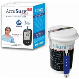 Accusure 50 Pcs Simple Glucometer Test Strips Box-15