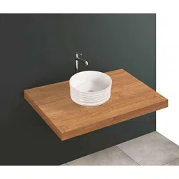 Watero Ceramic Crystal White Counter Top Wash Basin Table Top Wash Basin (Dimension 400X400X160) Round /Table Top Sink For Bathroom/Hotel/Washroom White Color-image-20