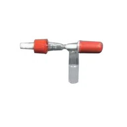 Glassco 14/23 Boro 3.3 Glass &a; PTFE T-Shape Cone Adapter with Stopcock, 046.212.01-23