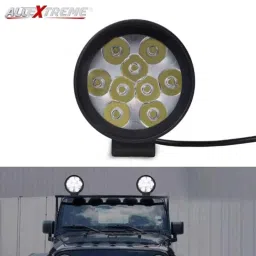 AllExtreme EX9FNW2 2 Pcs 9 LED 3 inch Round White Waterproof Spot Fog Light with Mounting Bracket Set image 2