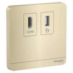 Schneider Electric Polycarbonate Wine Gold HDMI Enabled &a; USB Socket, E8332HDUSB_WG-picture-47