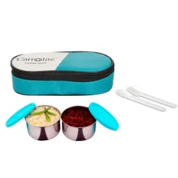Carrolite 400ml Blue &a; Black Stainless Steel Lunchbox, Trendy_1000 (Pack of 3)-image-13
