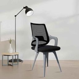 Rose Mono 56x56x97cm Mesh Grey &a; Black High Back Visitor Chair-37