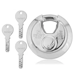 Voltizi 90mm Stainless Steel Polished Silver Combination Hex Disc Padlock-image-5