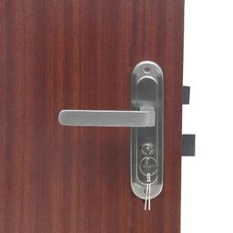 Handle Waala LB303 Stainless Steel Silver Satin Finish Round Plate Heavy Duty Mortise Door Lock Set-image-97