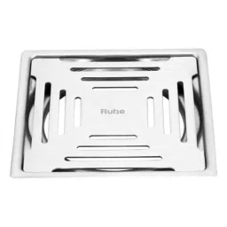 Ruhe Opal 6x6 inch Stainless Steel 304 Matt Finish Square Flat Cut Floor Drain, 16-0511-18-picture-3