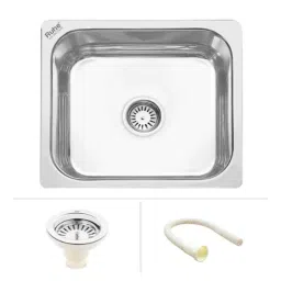 Ruhe 20x17x8 inch Stainless Steel 304 Glossy Finish Square Single Bowl Kitchen Sink, 13-0104-05-picture-20