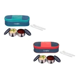 Carrolite 400ml Multi Colour Stainless Steel Lunchbox Buy 1 Get 1 Free, Comboblack_015 (Pack of 3)-image-9