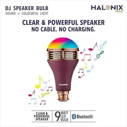 Halonix Prime 9W B22 Polycarbonate Multicolour DJ Speaker Bluetooth LED Bulb (Pack of 10) image 3