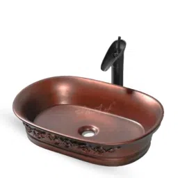 InArt 22x15x5 inch Ceramic Copper Bathroom Table Top Wash Basin, INA-594-image-21