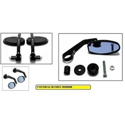 AOW Handle Bar End Side Mirror Rear View Ovel Mirror for Hero Karizma (Set of 2)-32