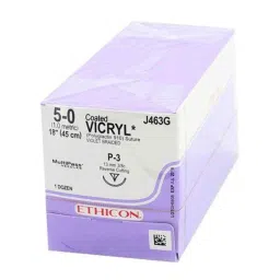 Ethicon NW2493 Vicryl 5-0 Absorbable Violet Braided Suture4, Size: 45 cm (Pack of 12)-image-77