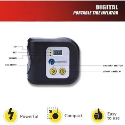 Tirewell TW-7001 12V 200psi Digital Portable Air Compressor with LED Light &a; 3 Different Nozzle image 5