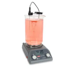 Remi 5L Magnetic Stirrer with Stainless Steel Hot Plate, LCD Display of Speed &a; Temperature with External Pt-1000 Probe &a; Stand, Model: 5 MLH Plus-14