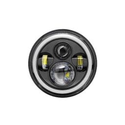 AllExtreme EX7IWH1 7 inch 75W Chrome Full Ring Round Halo DRL Angel Eye LED Headlight with High &a; Low Beam Light-16