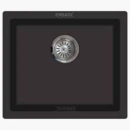 Generic Embark Acro Primium Qulity Metalic Kitchan Qurtz Sink (21x18x8 Inch) Black-image-9