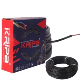 Kripa 1.5 Sqmm Single Core Black FR PVC Insulated House Wire, Elson15154, Length: 91 m-image-91