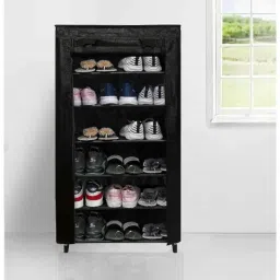 Urban Choice 6 Shelves Modular Metal Shoe Rack with Black Cover for Entryway &a; Closet Storage-image-80
