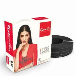 Fybros 1 Sqmm 45m Black Single Core FR PVC Insulated Multistrands Industrial Cable, FWC1022-picture-44