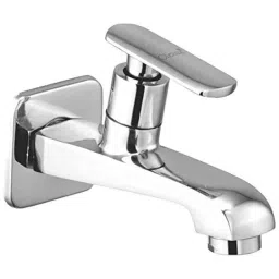 Oleanna Speed Brass Silver Chrome Finish Foam Flow Long Body Bib Cock with Wall Flange-image-23