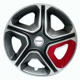 Prigan 4 Pcs 16 inch Polypropylene Grey, Silver &a; Red Press Fitting Car Wheel Cover Set for Mahindra NuvoSport-picture-8