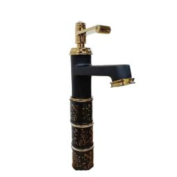 Bassino Black Brass Single Lever Hot &a; Cold Basin Faucet Tap, BTT-2070-23