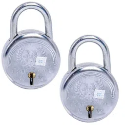 Harrison 65mm 7 Lever Mild Steel Bright Chrome Polished Finish Round Padlock with 3 Keys, T-26LITE-0534 (Pack of 2)-image-77