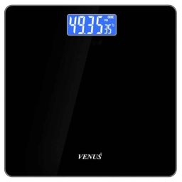 Venus 180kg Tempered Glass Black Electronic Digital Body Weight Machine with LCD Display, EPS-2799-13