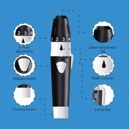 MCP Pain Free Round Lancing Device Pen with 5 Depth Settings &a; 100 Pcs Round Lancets image 3