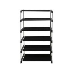 Philoshop 5 Shelves Metal Pink Glossy Modular Shoe Rack with 100 GSM Non Woven &a; Princess Print Fabric-image-77