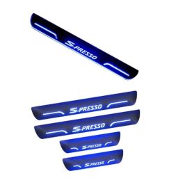 Car Accessories Hub 4 Pcs Acrylic Black Sill Scuff Plate Set with Blue LED for Maruti Suzuki Spresso All Model-image-41