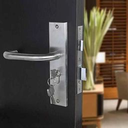 Saze 8 inch Stainless Steel Matt Finish Cylindrical Plate One Side Key Mortise Door Lock Handle Set with 3 Keys, MG-1103-picture-39