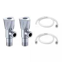 Fastgear 4 Pcs Triangle Stainless Steel Silver Chrome Finish Bathroom Faucet Set, FG1201-image-66