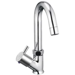 Drizzle Flora Brass Chrome Finish Silver Swan Neck Pillar Cock, ASWANFLORA-picture-24