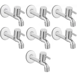 Senkiddpro Turbo Steel Chrome Finish Wall Mounted Long Body Tap with Wall Flange (Pack of 7)-image-71