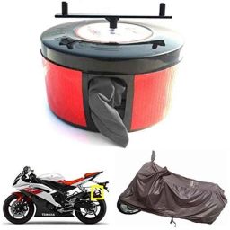 Bike Blazer Gun Metal Black Nylon Taffeta Universal Size Semi-Automatic Bike Body Cover for Yamaha SZ-RR, R15 V3, YZF R15S &a; FZ-29