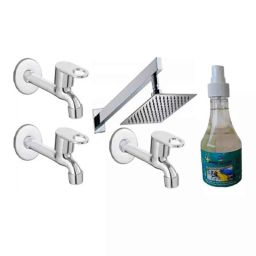 Fastgear 5 Pcs Prime Stainless Steel Silver Chrome Finish Faucet Set with Shower, FG1048-image-60