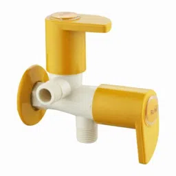 Ruhe Gold Curve PTMT Ivory &a; Gold 2 in 1 Double Handle Angle Valve, 15-0606-picture-18