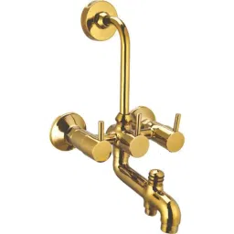 Azaro Brass Gold Plated 3 in 1 Wall Mixer with L Bend, BOL-118-image-7