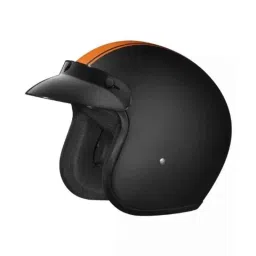 Studds Jetstar Classic D3 Decor Orange Pin Stripe Expanded Polystyrene Matt Black Open Face Open Face Helmet, Size: Xtra Large-picture-30